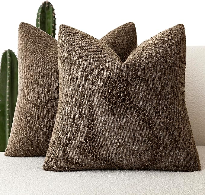 Foindtower Set of 2, Decorative Textured Boucle Throw Pillow Covers Accent by Foindtower
