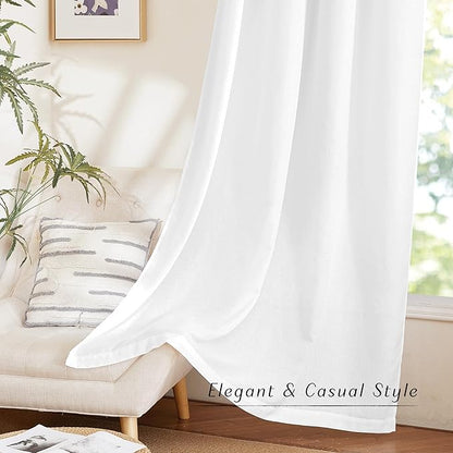 NICETOWN Rustic Linen 144 inch Long Curtains - Image 6