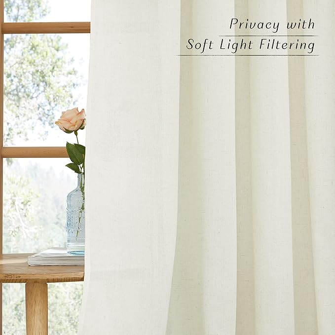 NICETOWN Flax Linen Blend Curtains - Image 2