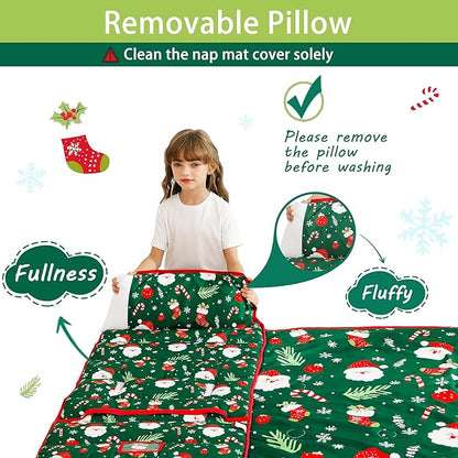Toddler Nap Mat with Pillow and Blanket, Extra Large Rolled Napping Mats - Image 8