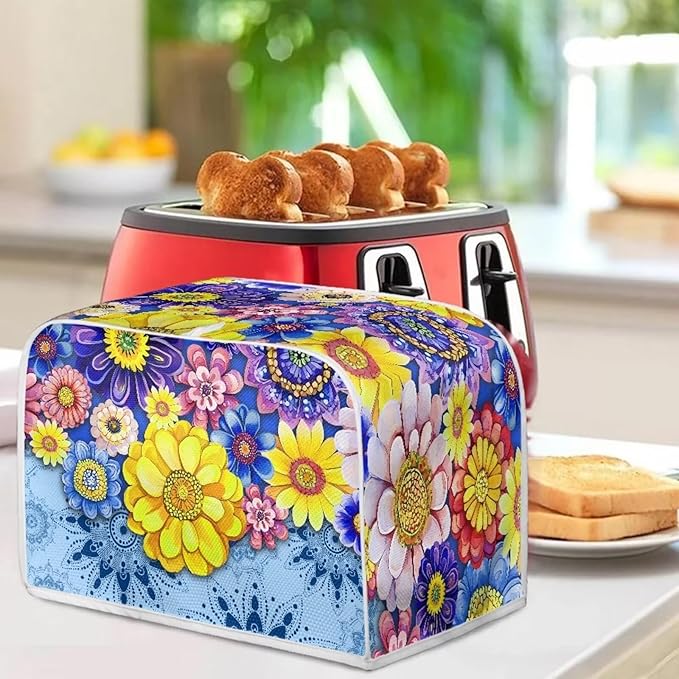 Boho Mandala Floral Toaster Cover 4 Slice Washable Blender Cover Kitchen Small - Image 6