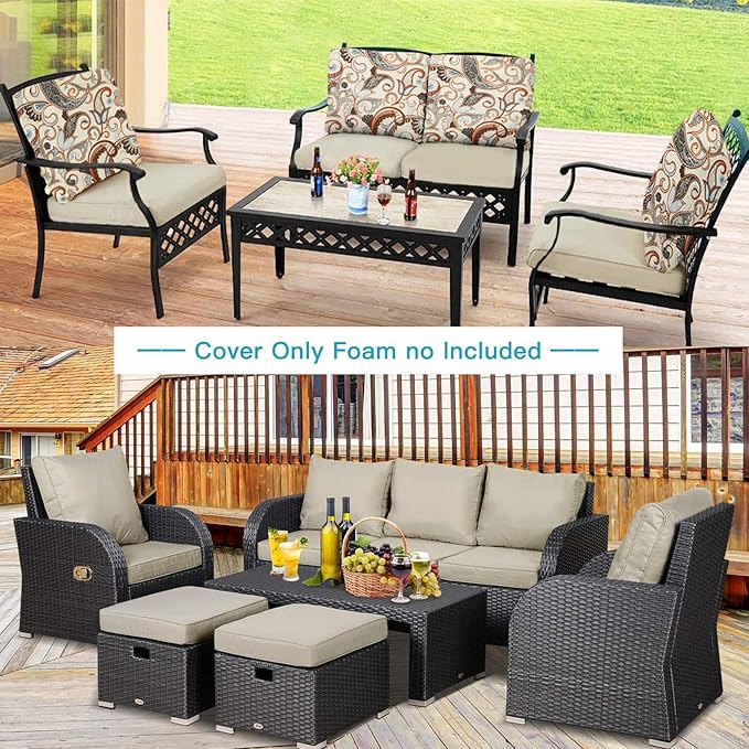 NettyPro Outdoor Patio Lounge Chair Cushion Covers - Image 6