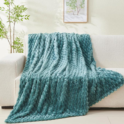 NEWCOSPLAY Super Soft Throw Blanket Light Teal Premium Silky Flannel Fleece 3D - Image 7