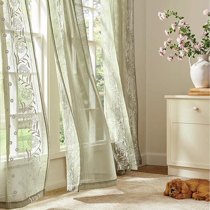 jinchan Winslow Sheer Curtains 96 Inch - Image 4