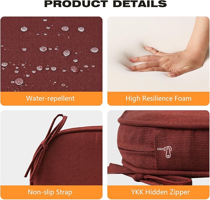 Sunbrella Round Corner Seat Cushions, Indoor Outdoor Water Repellent Universal - Image 5