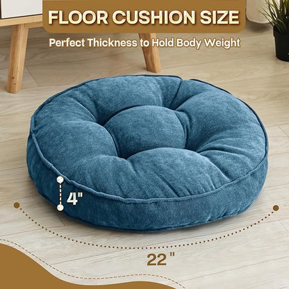 Floor Pillow Set of 2, Memory Foam Floor Cushions - Image 4
