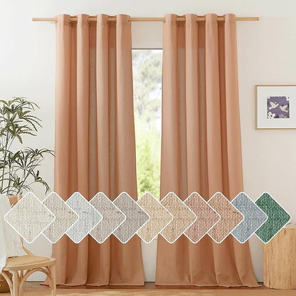 NICETOWN Flax Linen Curtains 108 inches Long by NICETOWN
