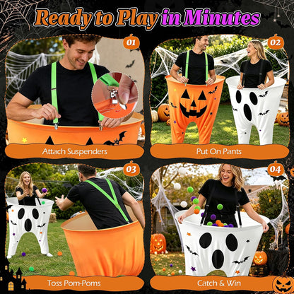 Halloween Party Games, Pumpkin vs Ghost Catch Toss Game for Adults
