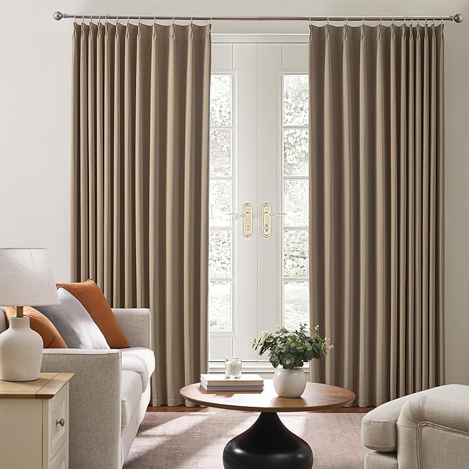 Cappuccino Blackout Curtains 156 Inches Long 13 feet Tall, Extra Long Pinch - Image 4