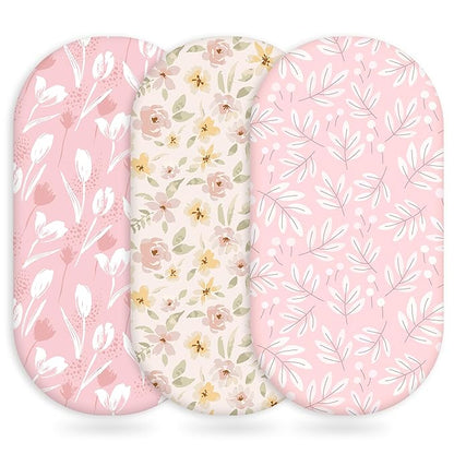 Baby Bassinet Sheets Girl Boy, Fitted Bassinet Sheet Set 3 Pack Bassinet by Unnivoll