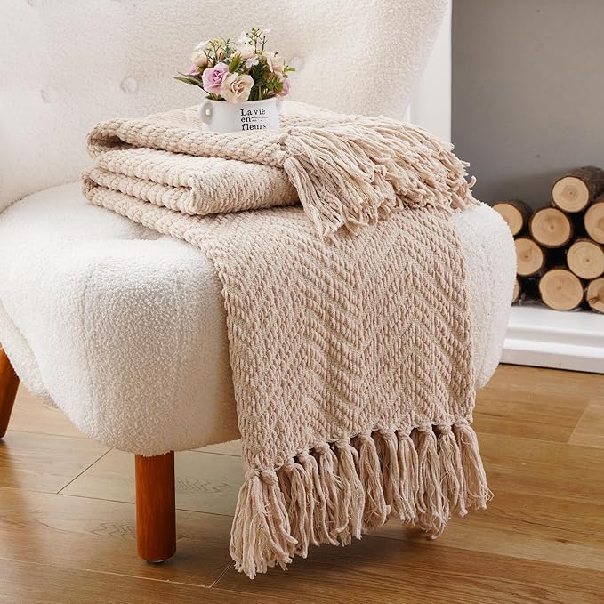BATTILO HOME Beige Throw Blanket - Image 7
