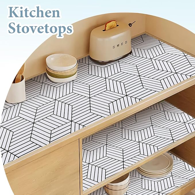 Shelf Liners for Kitchen Cabinets 12in x 20FT, Non Adhesive Cabinet Liner - Image 4
