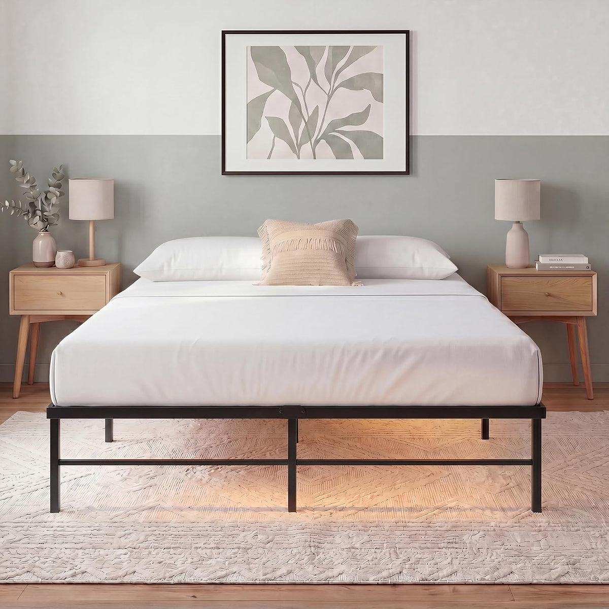 zinus rumi heavy duty metal platform bed frame, main product view