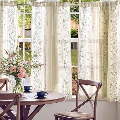 jinchan Winslow Linen Curtains 54 Inch Length Christmas Decorations Farmhouse - Image 3