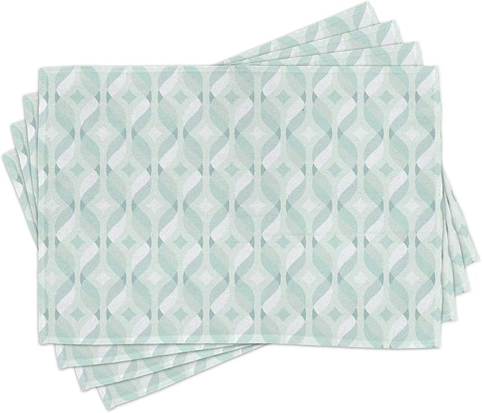 Ambesonne Seafoam Place Mats Set of 4, Tangled Lines by Ambesonne