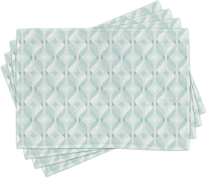 Ambesonne Seafoam Place Mats Set of 4, Tangled Lines by Ambesonne