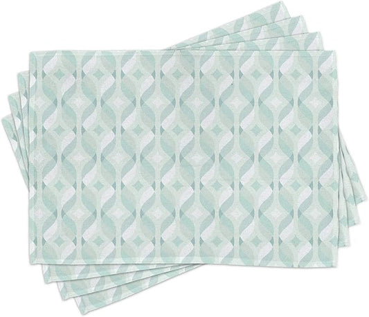 Ambesonne Seafoam Place Mats Set of 4, Tangled Lines by Ambesonne