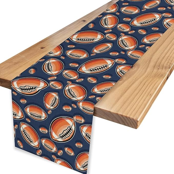 Rugby Table Runner, Seasonal Rugby Boy Football Game Day Sports Themed Birthday - Image 4