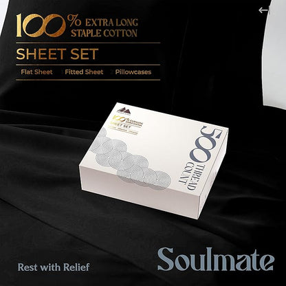 Mayfair Linen 500 Thread Count 100% Cotton Sheets King Size Bed Set - Image 4