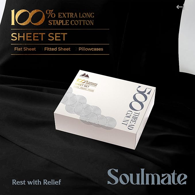 Mayfair Linen 500 Thread Count Twin Cotton Sheets - Image 4