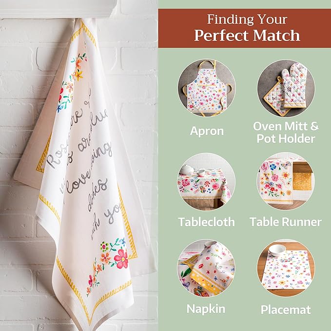 Maison d' Hermine Kitchen Towels Set of 3 100% Cotton 27.50" x 20" Reusable - Image 5