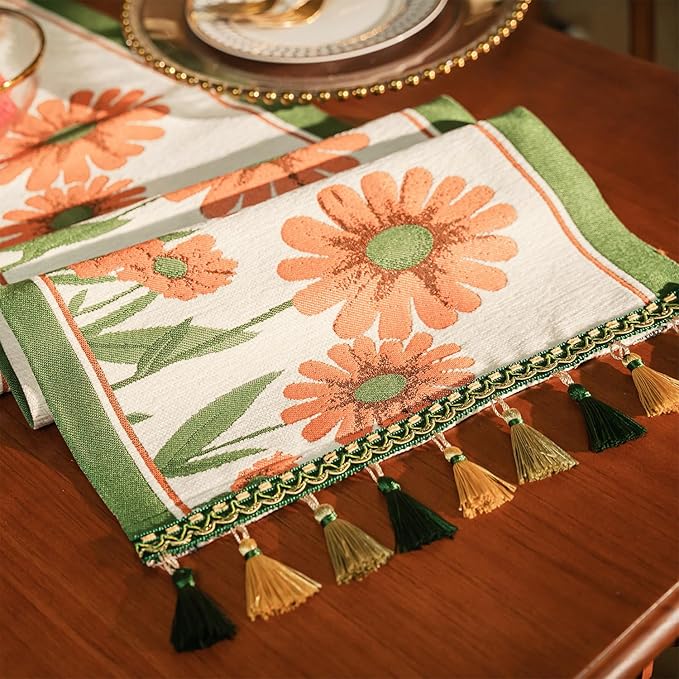 13×72 Inch Table Runner, Retro-Luxury Tassels Series - Image 2