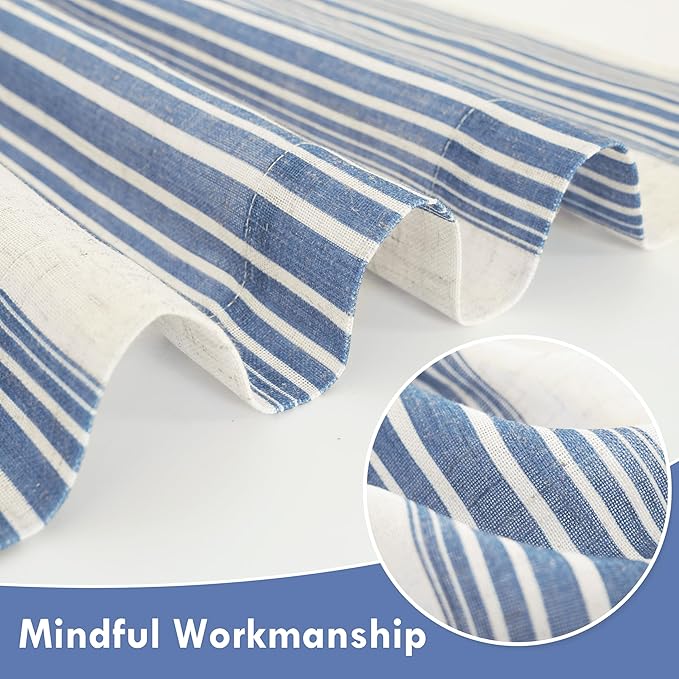 DriftAway Farmhouse Vertical Striped Linen Blend Textured Light Filtering Semi - Image 4
