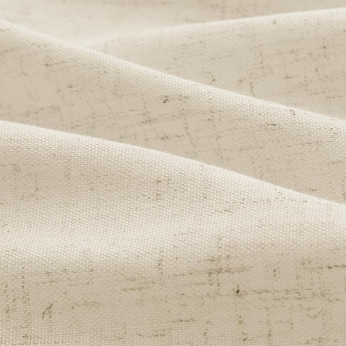 Beige Pinch Pleated Linen Curtains 84 Inch Length 2 Panels - Image 4