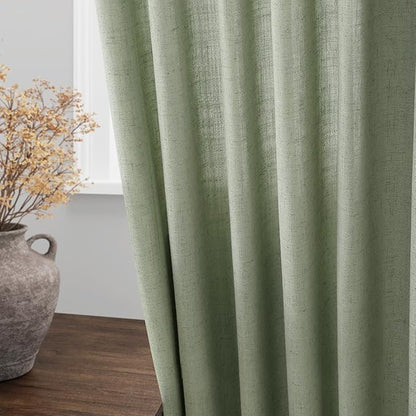 Sheer Light Sage Linen Curtains 72 Inch Length - Image 4