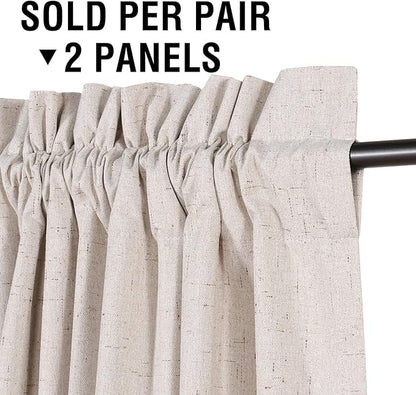 H.VERSAILTEX Linen Look 100% Blackout Curtains 84 Inches Long - Image 3