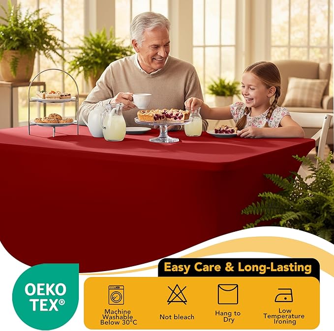 6-Pack Premium Red Spandex Tablecloths - Image 7
