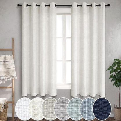 Pitalk Natural Linen Sheer Curtains 54 Inch Length by Pitalk