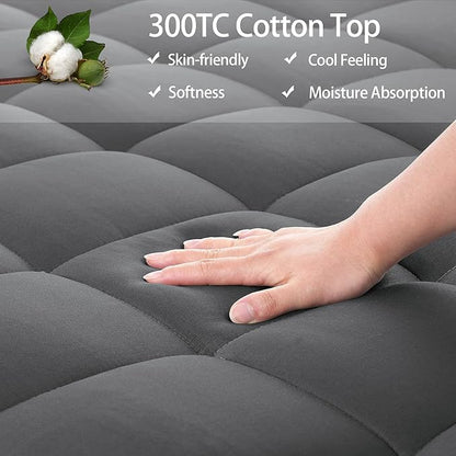 EASELAND Full Size Mattress Pad Pillow Top Cover Quilted Fitted Protector - Image 4