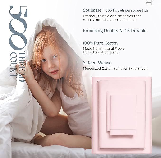 Mayfair Linen 500 Thread Count Twin XL Cotton Sheets - Image 6