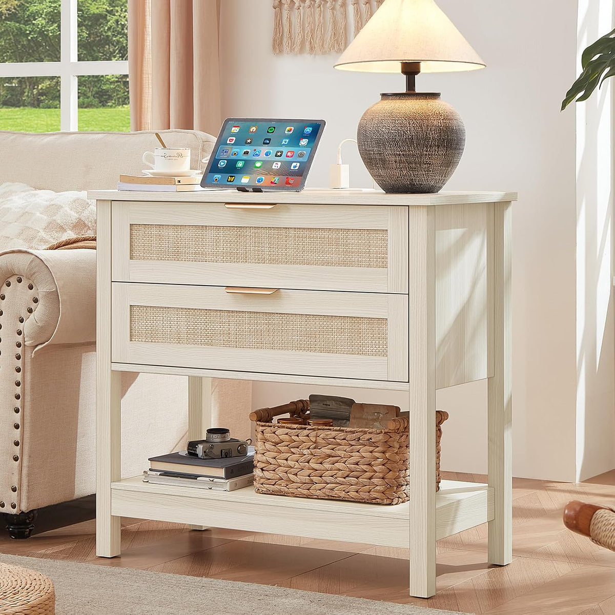 leyaoyao 31.5" wide rattan night stand set 2, main product view