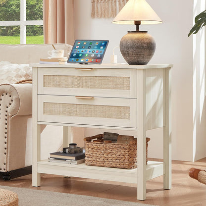 leyaoyao 31.5" wide rattan night stand set 2, main product view