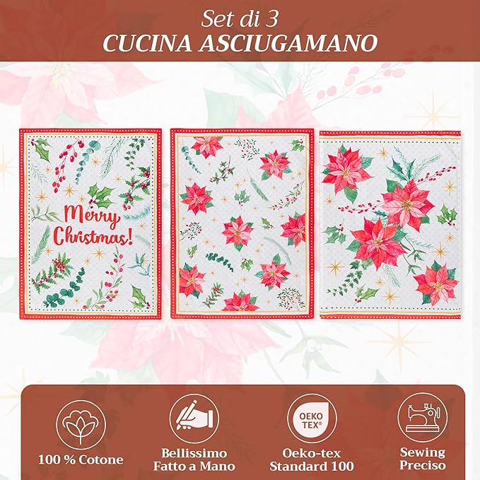 Maison d' Hermine Kitchen Towels Set of 3 100% Cotton 20" x 27.5" Reusable - Image 2