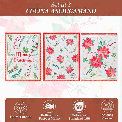 Maison d' Hermine Kitchen Towels Set of 3 100% Cotton 20" x 27.5" Reusable - Image 2