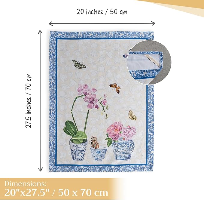 Maison d' Hermine Kitchen Towels Set of 3 100% Cotton 27.50" x 20" Reusable - Image 4