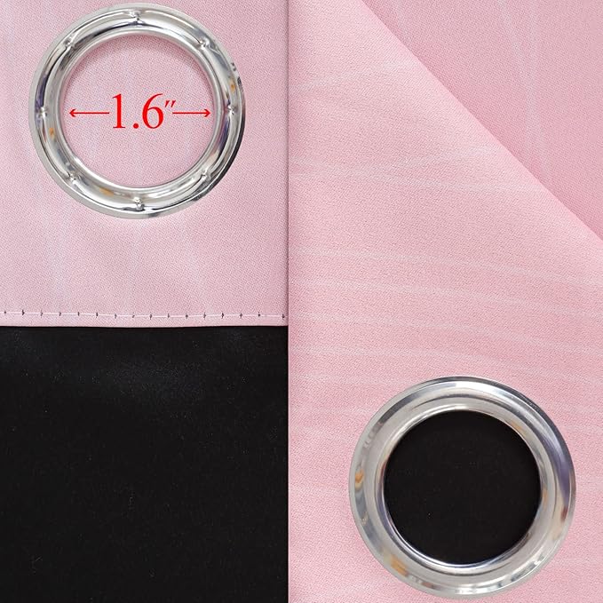 Estelar Textiler Ombre Gray and Pink Blackout Curtains 63 Inch Length 2 Panels - Image 7