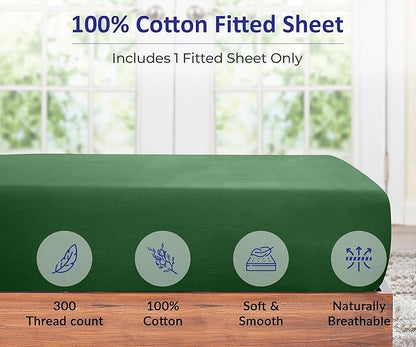 ROYALE LINENS 300 Thread Count 100% Long Staple Combed Cotton Fitted Sheet Twin - Image 4