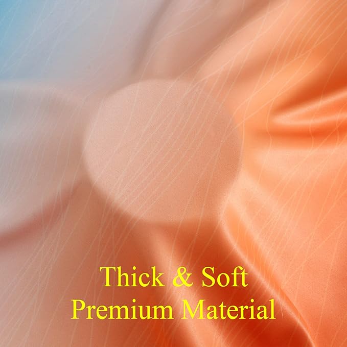 Thermal Insulated Blue and Orange Curtains - Image 8