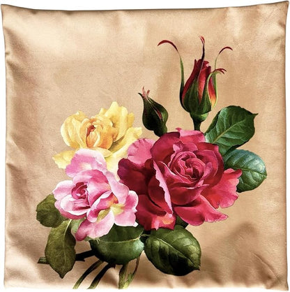 Elegant Decorative Floral Rose Throw Pillow Cover, Double - Image 5