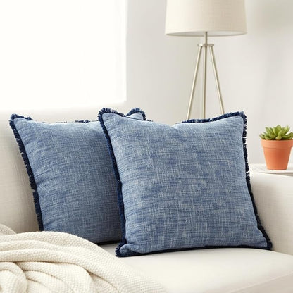 Set of 2 Textured Cotton Throw Pillow Covers - Image 4