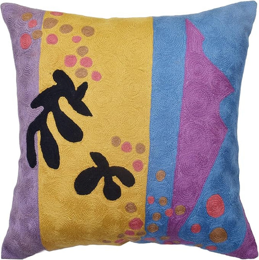Matisse Gold Pillow Cover Purple Modern Pillowscase Chair Cushion Abstract by Kashmir+Designs