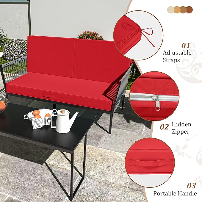 Outdoor Loveseat Cushions, 46x24 Outdoor Chair Cushions - Image 5