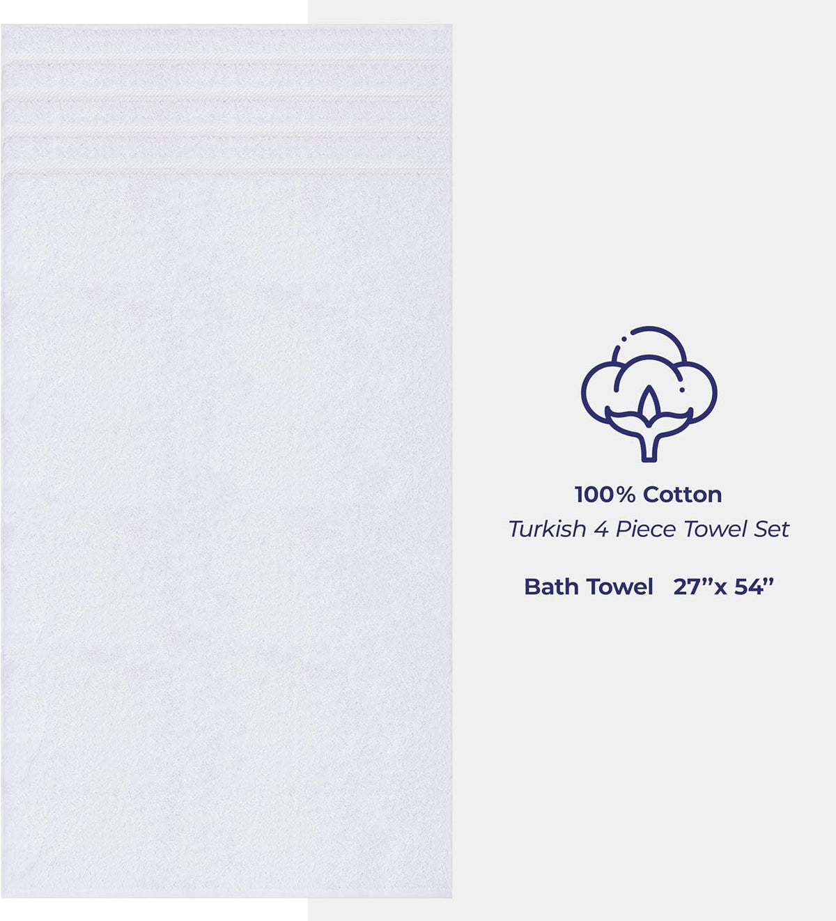 american soft linen 100% cotton luxury turkish towels, side view