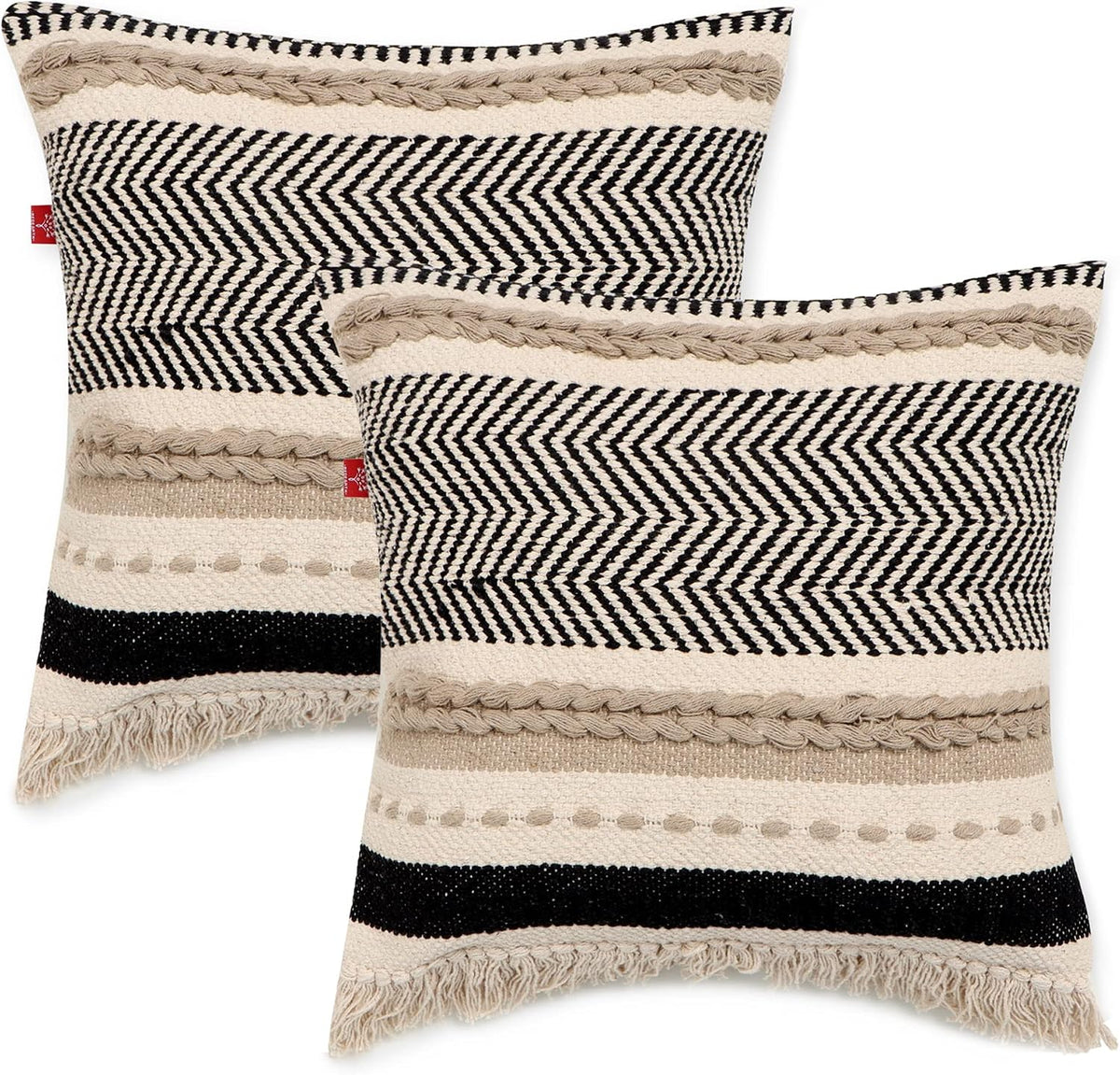 · redearth · boho textured handwoven throw pillow, main product view