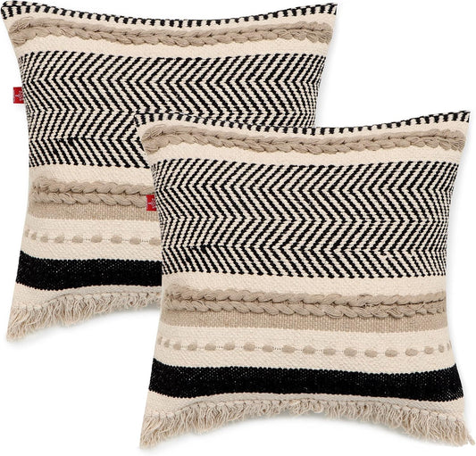· redearth · boho textured handwoven throw pillow, main product view