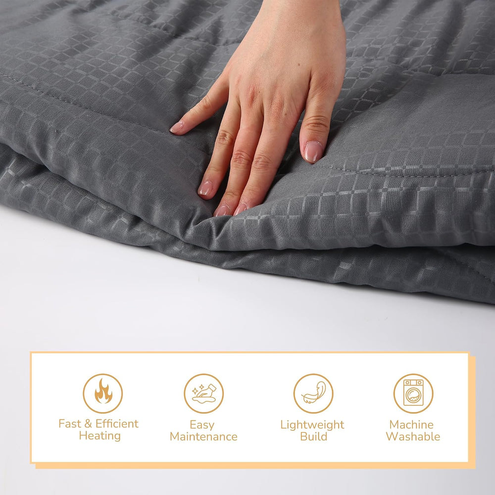 Electric Mattress Pad King Size 78"x80", Gray